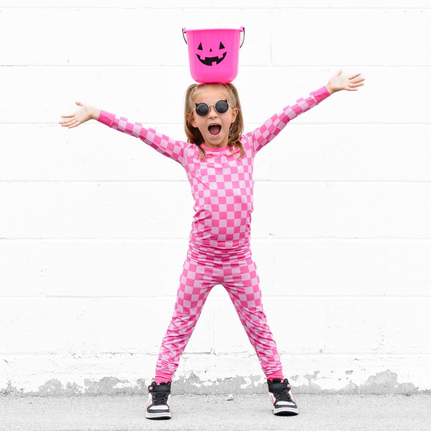 Pink Checkered 2 piece Bamboo PJ's