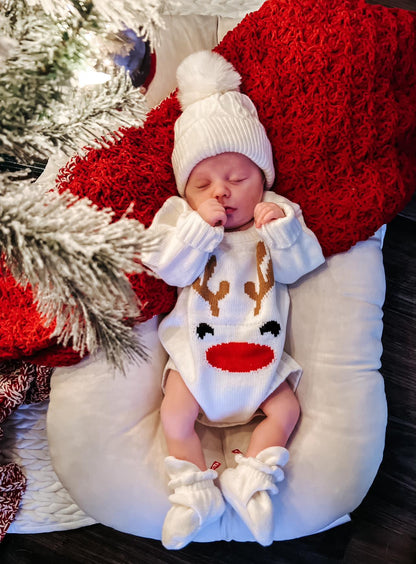 Reindeer Knit Sweater Romper