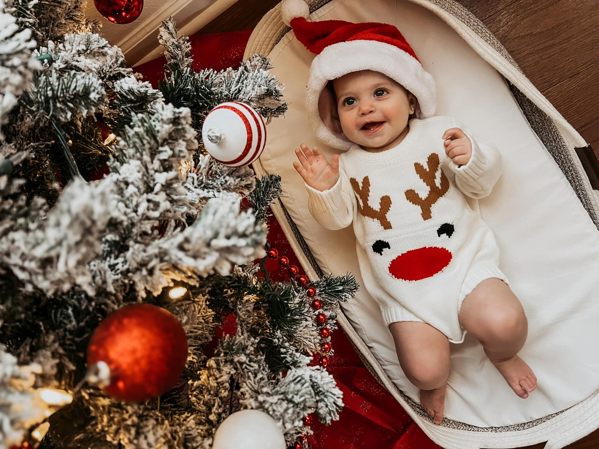 Reindeer Knit Sweater Romper