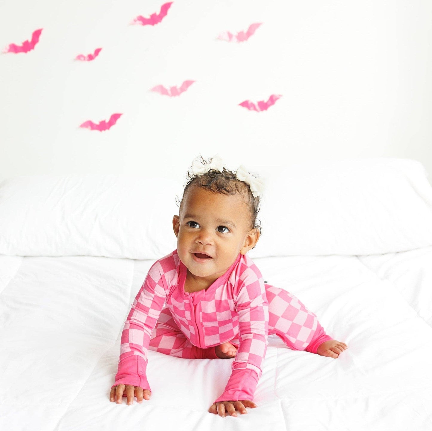 Pink Checkered Zip Bamboo PJ's