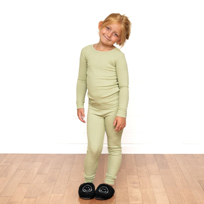 Pistachio Ribbed 2 piece Bamboo PJ's