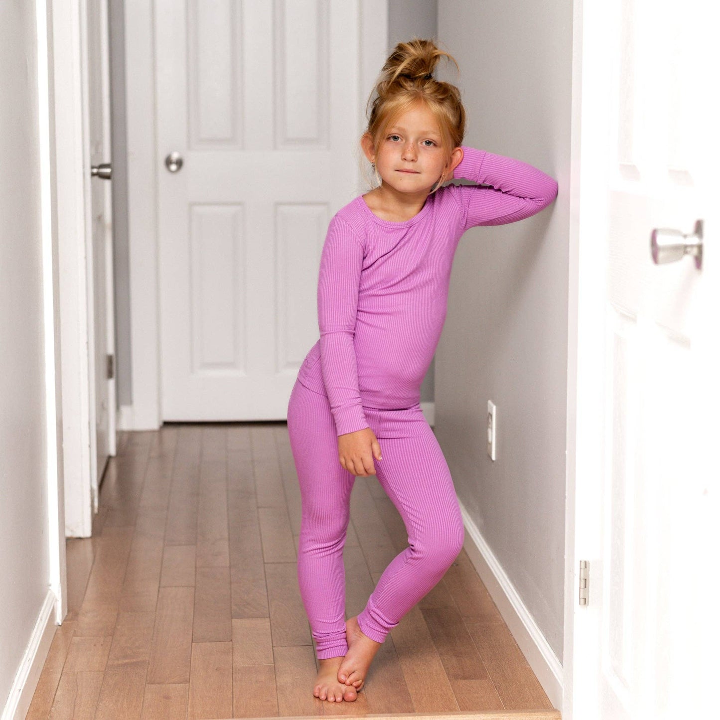 Lilac Ribbed 2 piece Bamboo PJ's