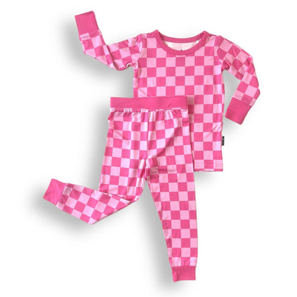 Pink Checkered 2 piece Bamboo PJ's