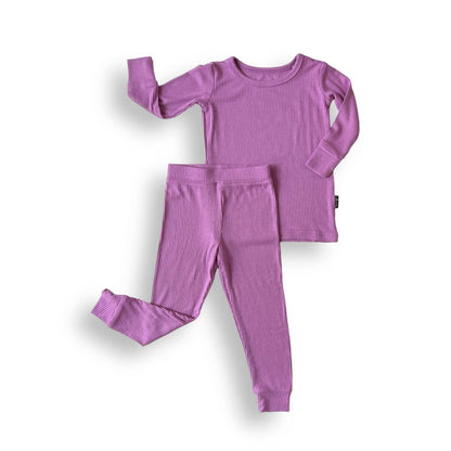 Lilac Ribbed 2 piece Bamboo PJ's