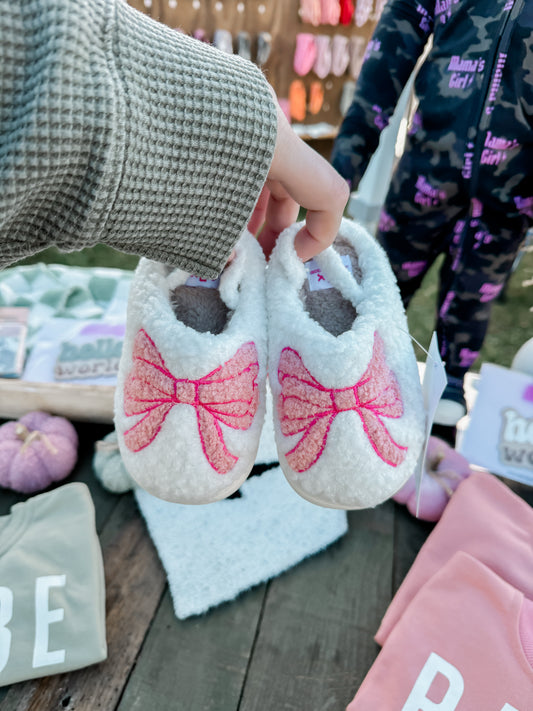 Pink Bow Slippers