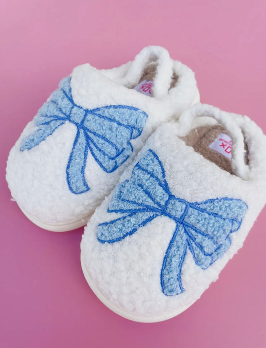 Blue Bow Slippers