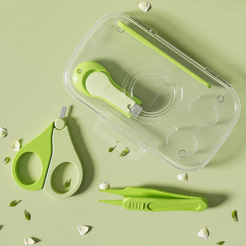 4PCS Baby Nail Trimmer Set – Health Care Kit with Infant Finger Trimmer, Scissors, Nail Clippers, and Storage Box