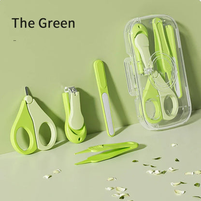 4PCS Baby Nail Trimmer Set – Health Care Kit with Infant Finger Trimmer, Scissors, Nail Clippers, and Storage Box