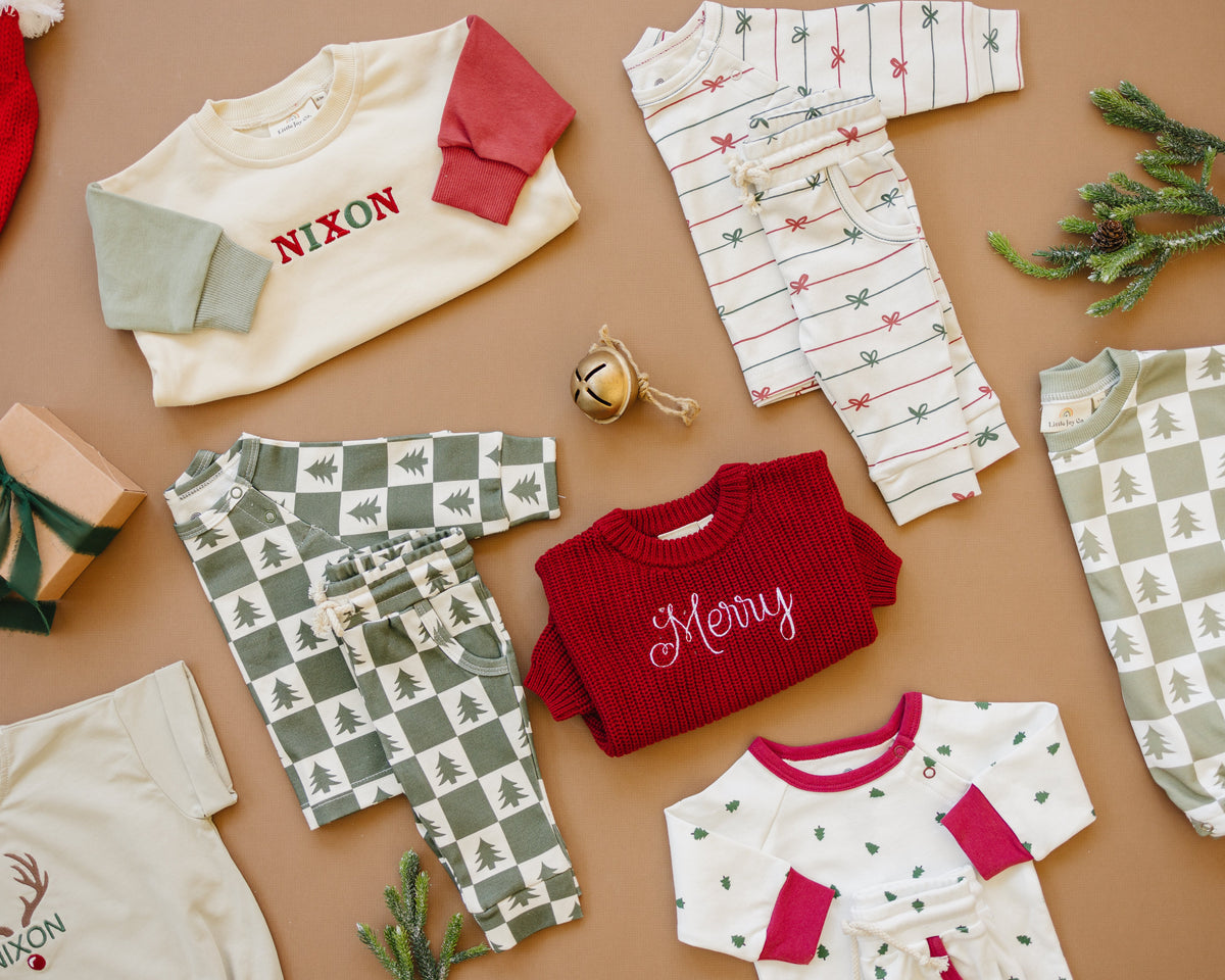 Tied with a Bow Christmas Organic Cotton Set