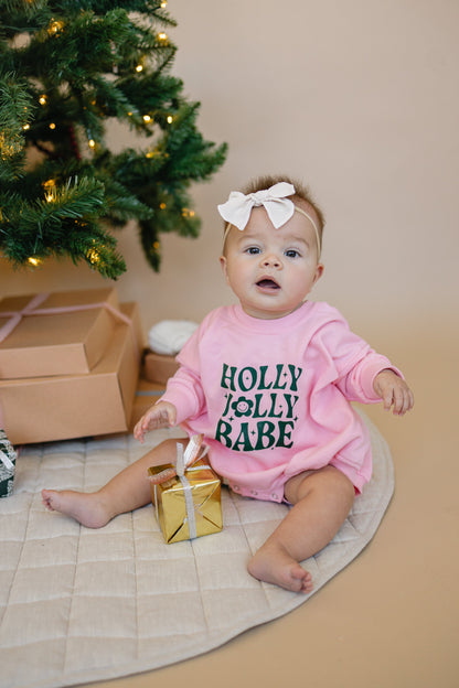 Holly Jolly Babe Christmas Sweatshirt Romper