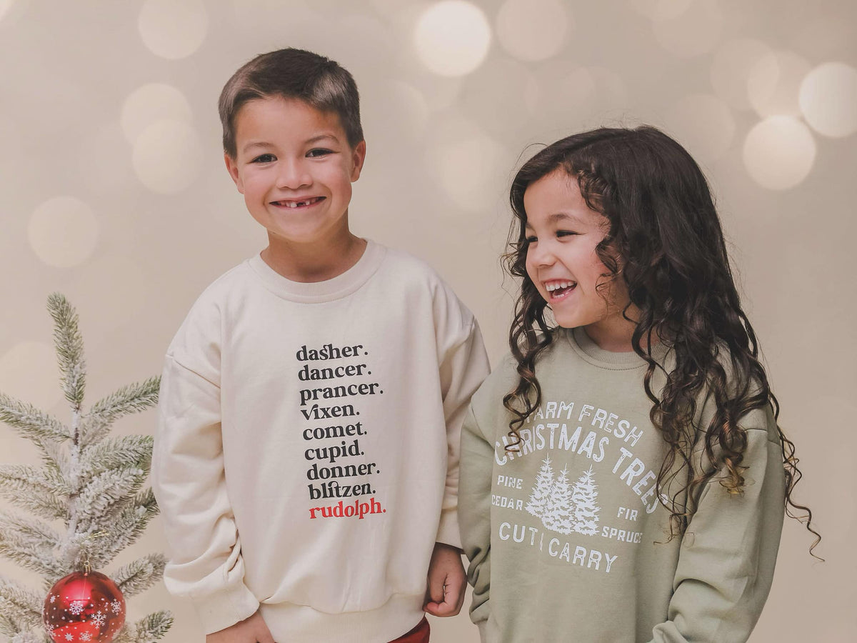 Reindeer Names Crewneck Sweatshirt