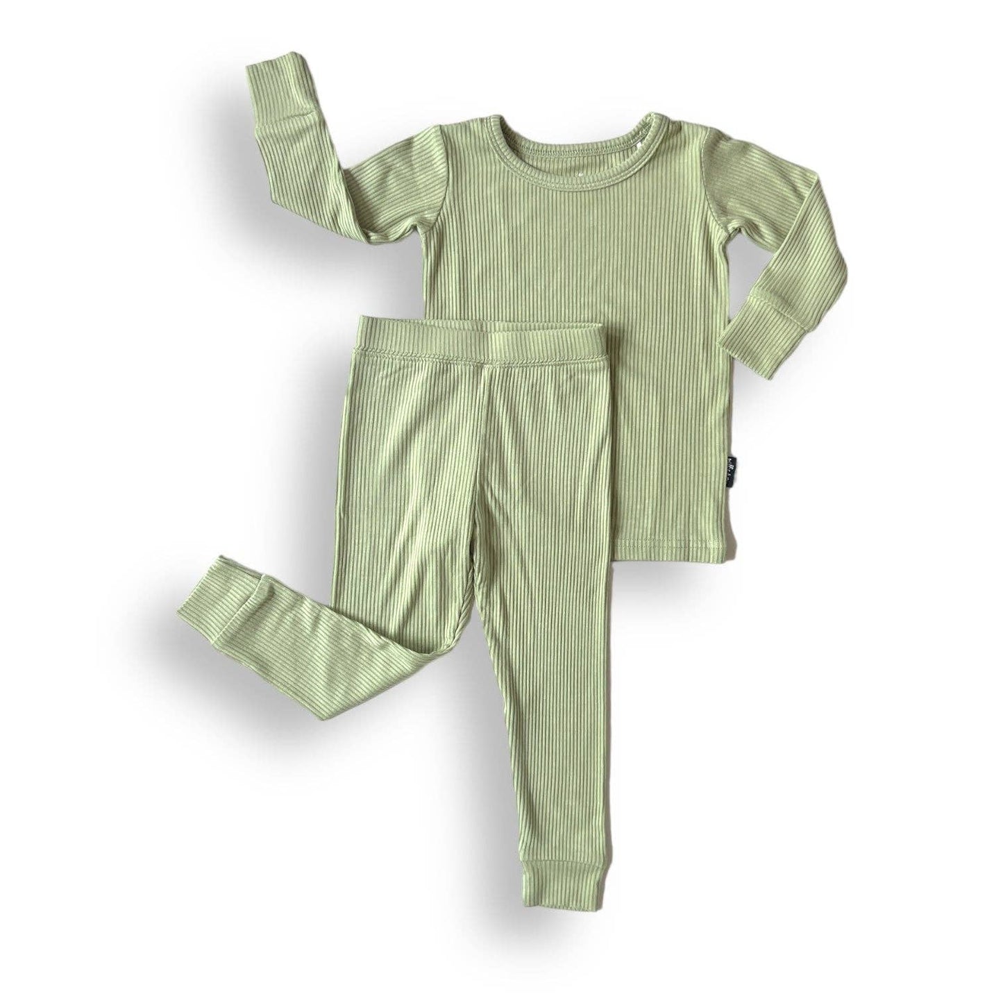 Pistachio Ribbed 2 piece Bamboo PJ's