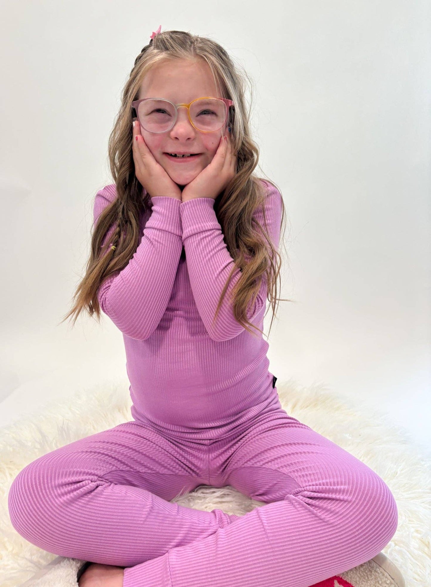 Lilac Ribbed 2 piece Bamboo PJ's
