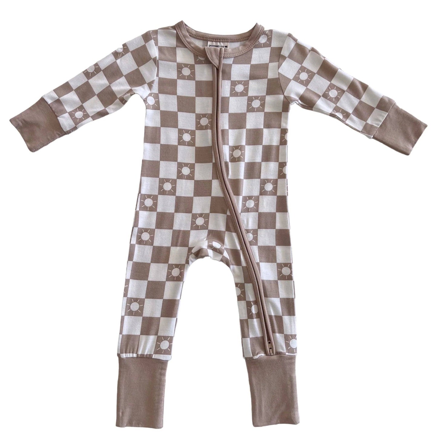 Tan Sun Checkered Bamboo PJ's