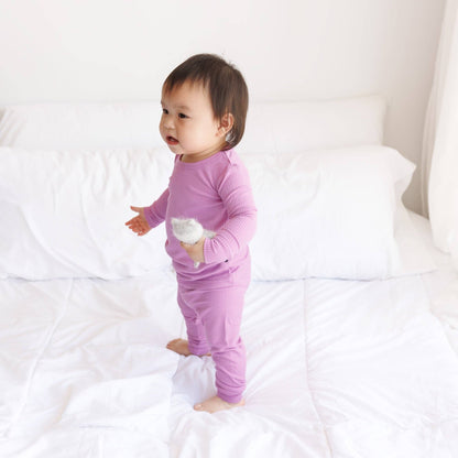Lilac Ribbed 2 piece Bamboo PJ's
